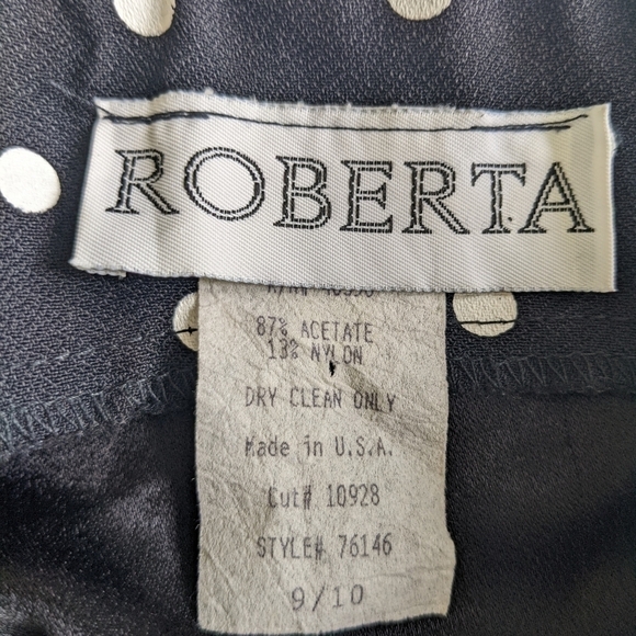 Roberta VINTAGE FLARED HEM COCKTAIL POLKA DOT STRAPPY DRESS SIZE 9/10 - Picture 14 of 16